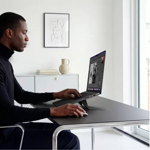 Spigen LD201-S6 összecsukható asztali laptop tartó, max. 14col, kompakt, sötétszürke