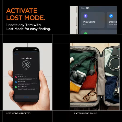 Spigen Tagme nyomkövető, Apple Find My / IOS kompatibilis, fekete-narancs