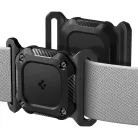 Spigen Tough Armor nyakörvre illeszthető Apple AirTag 1 / 2 nyomkövető tok, megerősített sarok, IPX8, fekete