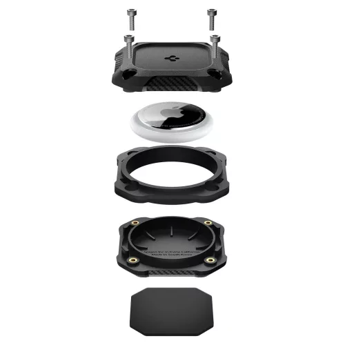 Spigen Tough Armor Apple AirTag 1 / 2 tok, megerősített sarok, IPX8, fekete