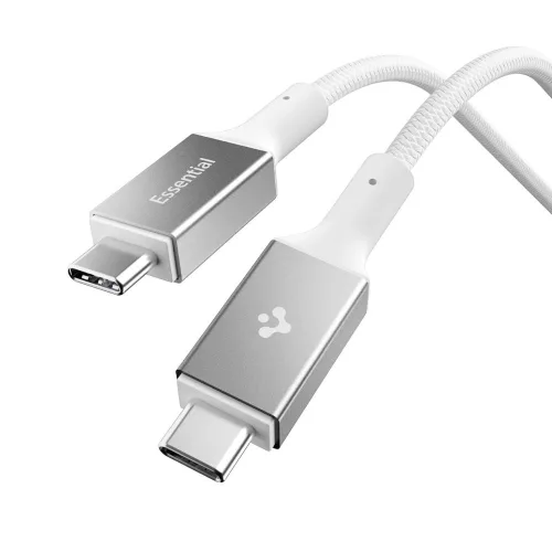 Spigen EB10010CC USB-C-USB-C töltő- és adatkábel, 100W, 1m, fehér