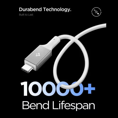 Spigen EB10010CC USB-C-USB-C töltő- és adatkábel, 100W, 1m, fehér