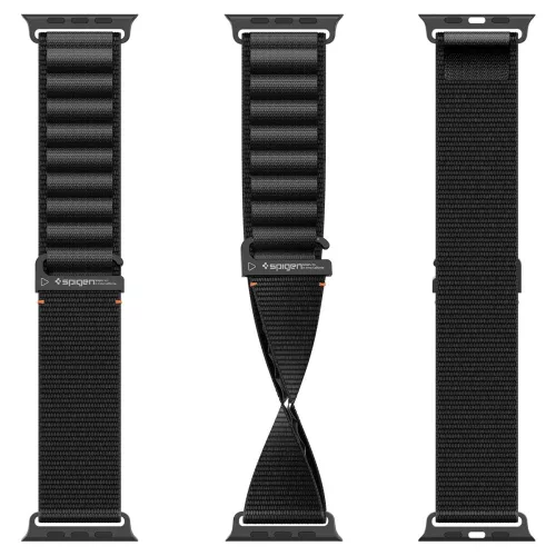Spigen WBF1 Apple Watch Ultra 4 / 3 / 2 / 1 / SE / 12 / 11 / 10 / 9 / 8 (44/45/46/49mm) szíj, fekete