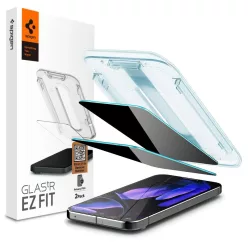   Spigen Glas.tR EZ Fit Pro Google Pixel 10 / 10 Pro / 9 Pro / 9 tempered kijelzővédő fólia felhelyező kerettel, privacy (2db)