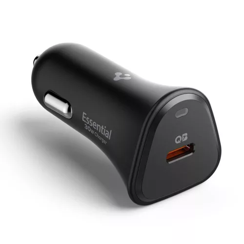 Spigen Essential EV301 autós töltő, USB-C, 30W, fekete