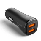 Spigen Essential EV302 autós töltő, 2xUSB-A, 30W, fekete