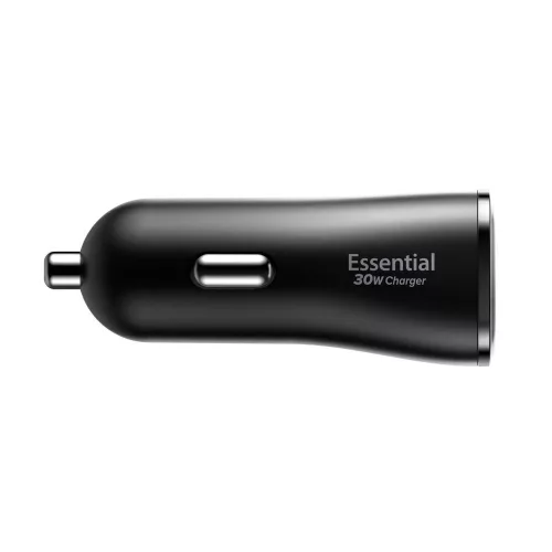 Spigen Essential EV302 autós töltő, 2xUSB-A, 30W, fekete