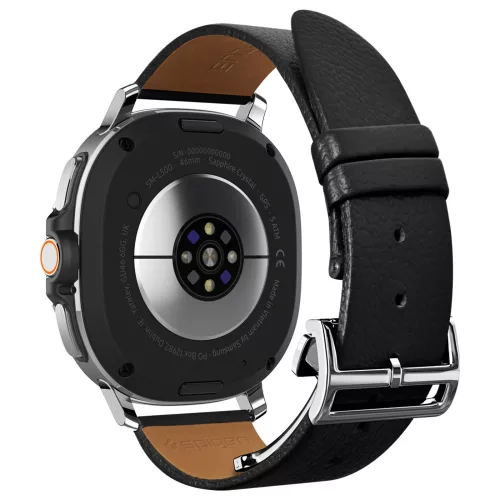 Spigen Enzo Samsung Galaxy Watch 8 / Watch 8 Classic (40/44/46mm) bőr szíj, fekete-barna