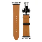 Spigen Enzo Samsung Galaxy Watch 8 / Watch 8 Classic (40/44/46mm) bőr szíj, fekete-barna