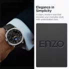 Spigen Enzo Samsung Galaxy Watch 8 / Watch 8 Classic (40/44/46mm) bőr szíj, fekete-barna