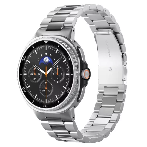 Spigen Modern Fit Samsung Galaxy Watch 8 / Watch 8 Classic (40/44/46mm) szíj, rozsdamentes acél, ezüst