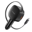 Spigen Essential EV603BT autós töltő, USB-C-USB-A, USB-C kábellel, 60W, fekete