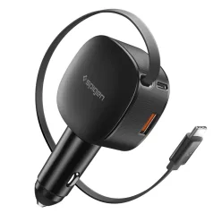   Spigen Essential EV603BT autós töltő, USB-C-USB-A, USB-C kábellel, 60W, fekete