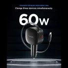 Spigen Essential EV603BT autós töltő, USB-C-USB-A, USB-C kábellel, 60W, fekete