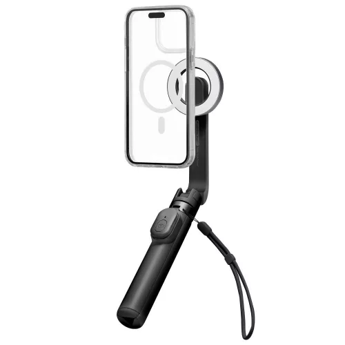 Spigen S571W Bluetooth mágneses Selfie-bot / selfie tripod, MagSafe, kompakt, töltő-és adatkábellel, fekete