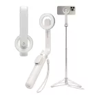 Spigen S571W Bluetooth mágneses Selfie-bot / selfie tripod, MagSafe, kompakt, töltő-és adatkábellel, bézs