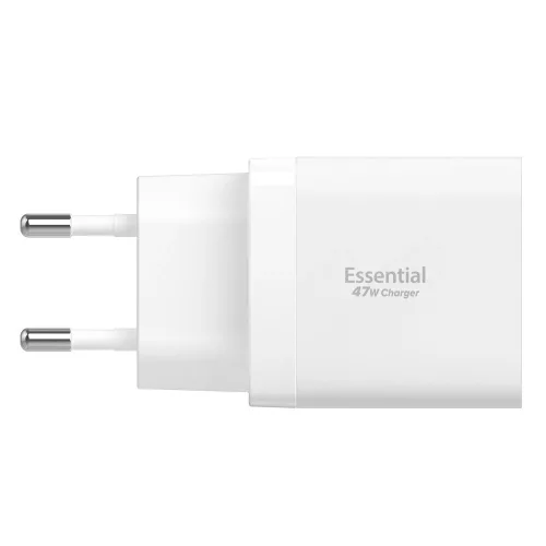 Spigen Essential EE472EU USB-C 2-portos hálózati töltő adapter, 47W, fehér