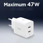Spigen Essential EE472EU USB-C 2-portos hálózati töltő adapter, 47W, fehér