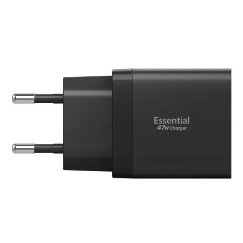 Spigen Essential EE472EU USB-C 2-portos hálózati töltő adapter, 47W, fekete
