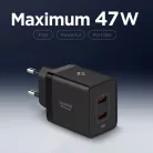 Spigen Essential EE472EU USB-C 2-portos hálózati töltő adapter, 47W, fekete