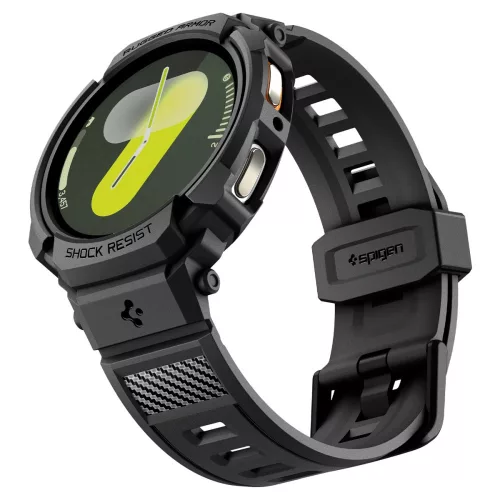 Spigen Rugged Armor Pro Samsung Galaxy Watch 8 / Watch 9 (40mm) szíj / tok, ütésálló, fekete (Carbon)