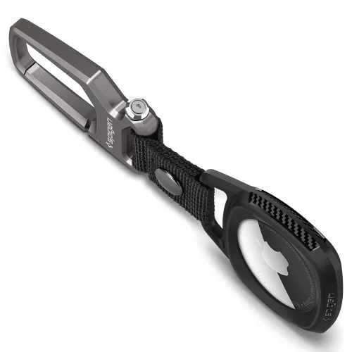 Spigen Rugged Armor Apple AirTag 1 / 2 tok karabinerrel, fekete