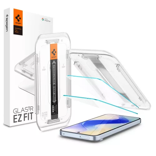 Spigen Glas.tR EZ Fit Pro Google Pixel 10 / 10 Pro / 9 Pro / 9 tempered kijelzővédő fólia felhelyező kerettel, clear (2db)