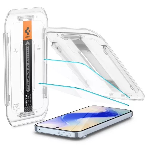 Spigen Glas.tR EZ Fit Pro Google Pixel 10 / 10 Pro / 9 Pro / 9 tempered kijelzővédő fólia felhelyező kerettel, clear (2db)