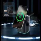 Spigen EF223MS vezeték nélküli wireless gyorstöltő, MagSafe, 3in1, Qi2, 15W, fekete (Apple Watch / Airpods / iPhone)