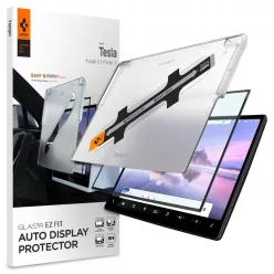   Spigen Tesla Glas.Tr EZ Fit Tesla kijelzővédő üvegfólia, Model X 2022-2026 / Model S 2021-2026 kompatibilis, fekete