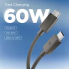 Spigen EB6015CC USB-C-USB-C töltő- és adatkábel, 60W, 1,5m, Gunmetal, szürke