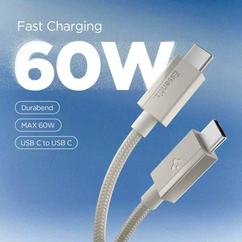 Spigen EB6015CC USB-C-USB-C töltő- és adatkábel, 60W, 1,5m, Natural Titanium, bézs