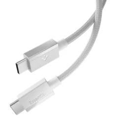   Spigen EB6015CC USB-C-USB-C töltő- és adatkábel, 60W, 1,5m, Black, fehér