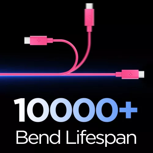 Spigen EB6010CC USB-C-USB-C töltő- és adatkábel, 60W, 1m, Pink, rózsaszín