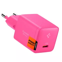   Spigen Essential E301EU USB-C hálózati töltő adapter, kompakt, GaN, 30W, Pink, rózsaszín