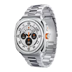   Spigen Modern Fit Samsung Galaxy Watch Ultra 2024 / 2025 / 2026 47mm szíj, rozsdamentes acél, ezüst