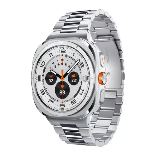 Spigen Modern Fit Samsung Galaxy Watch Ultra 2024 / 2025 / 2026 47mm szíj, rozsdamentes acél, ezüst