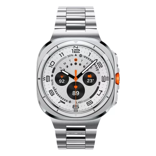Spigen Modern Fit Samsung Galaxy Watch Ultra 2024 / 2025 / 2026 47mm szíj, rozsdamentes acél, ezüst