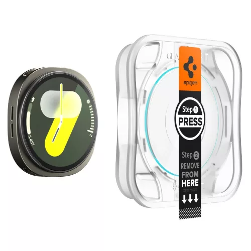 Spigen Glas.tR EZ Fit Samsung Galaxy Watch 8 / 9 (44mm) tempered kijelzővédő fólia felhelyező kerettel (2db)