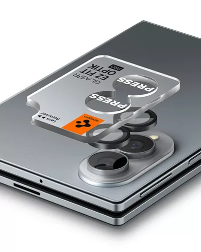 Spigen Glas.tR EZ Fit Optik Pro Samsung Galaxy Z Fold 8 Tempered kameralencse-védő fólia felhelyező kerettel, fekete (2db)