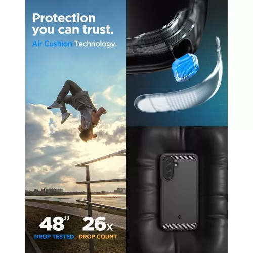 Spigen Rugged Armor Samsung Galaxy A27 tok, Matte Black, fekete