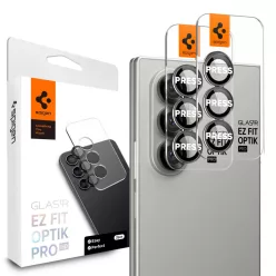   Spigen Glas.tR EZ Fit Optik Pro Samsung Galaxy Z Flip 7 / 8 Tempered kameralencse-védő fólia felhelyező kerettel, fekete (2db)