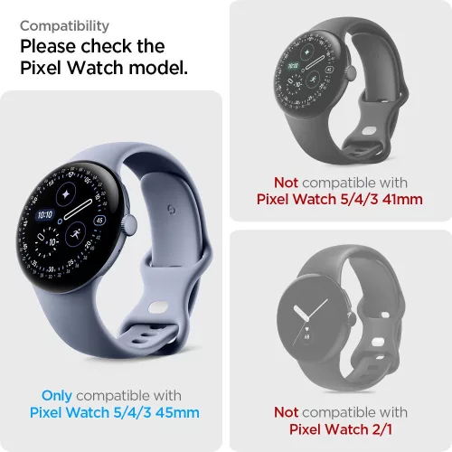 Spigen EliteShield EZ Fit Google Pixel Watch 3 / 4 / 5 (45mm) kijelzővédő fólia felhelyező kerettel (2db)