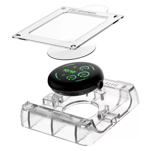 Spigen EliteShield EZ Fit Google Pixel Watch 3 / 4 / 5 (41mm) kijelzővédő fólia felhelyező kerettel (2db)