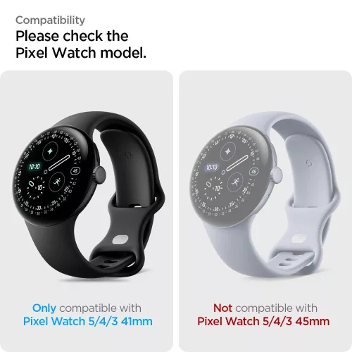 Spigen EliteShield EZ Fit Google Pixel Watch 3 / 4 / 5 (41mm) kijelzővédő fólia felhelyező kerettel (2db)