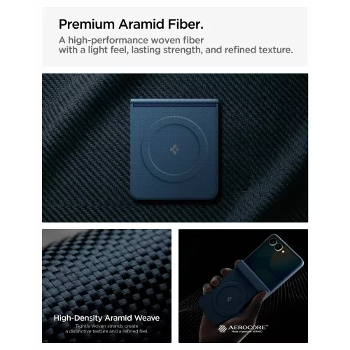 Spigen Airskin Aramid Mag Samsung Galaxy Z Flip 8 tok, MagSafe, Aramid, kék