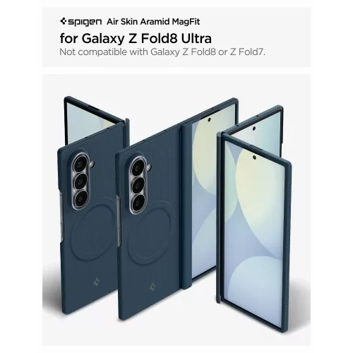 Spigen Airskin Aramid Mag Samsung Galaxy Z Fold 8 Ultra tok, MagSafe, Aramid, kék