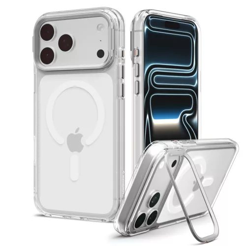 Spigen Ultra Hybrid Optik S Apple iPhone 18 Pro / 17 Pro tok, MagSafe, Clear Silver, átlátszó-ezüst