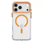 Spigen Ultra Hybrid Optik S Apple iPhone 18 Pro Max / 17 Pro Max tok kitámasztóval, MagSafe, Clear Orange, átlátszó-narancs