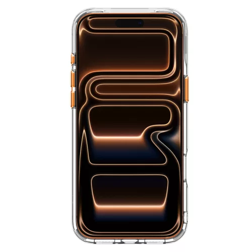 Spigen Ultra Hybrid Optik S Apple iPhone 18 Pro Max / 17 Pro Max tok kitámasztóval, MagSafe, Clear Orange, átlátszó-narancs